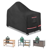 Wavecover 60-inch Big Green Egg table cover protects the grill with a snug fit.