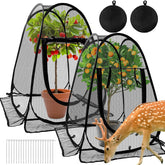 Waybas pop-up mesh plant protector guard demonstrates quick frame-free setup to shield flowers.