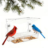 WDG clear window feeder with five suction cups for secure year-round mounting.