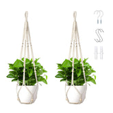Wdmxszdq macrame hanger 35-inch set ready for indoor greenery display