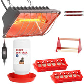 Weartfun 250W heat lamp for chicks offers steady warmth.