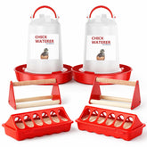 Weartfun chick feeder waterer kit front view for easy poultry care