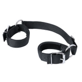 Weaver Leather deluxe cow hobble in black nylon with neoprene cuffs for comfortable restraint.