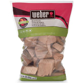 Weber Apple Wood Chunks in a bag deliver subtle sweet smoke for grilling.