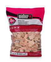 Weber Cherry Wood Chips 2lb bag packaging for convenient grilling flavor.