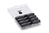 Weber corn pick set in black with nylon grips for secure grilling handling.