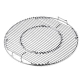 Weber Gourmet Hinged Grate main view showing the hinged mechanism for easy charcoal addition