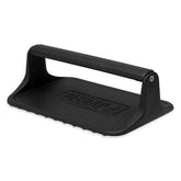 Weber Griddle Press over bacon slices for even browning and flat rendering.