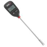Weber Instant-Read Thermometer Probe black-silver top view shows quick 15-second readout