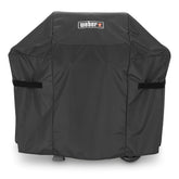 Weber Premium cover on Spirit small grill shields from rain and sun