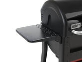 Weber Searwood 600/600XL side table folded up adds 200 sq in prep space.