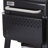 Weber Searwood 600 folding front table expands grill prep space.