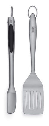 Weber spatula with textured handle for precise flipping