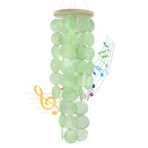 WeDoSoy wind chimes outdoor with green capiz shells create calm coastal ambience