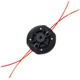 Weed Warrior EZ Lock universal head mounted on a trimmer for quick line loading