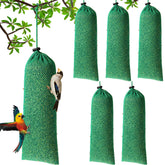 Weewooday Finch Sock Feeder six-pack in dark green for easy backyard bird viewing