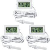 Weewooday mini digital temperature humidity meter with LCD display offers quick ambient readings.