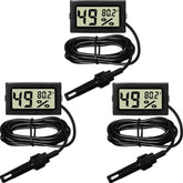 Weewooday mini thermometer hygrometer with probe showing clear temperature and humidity readings
