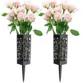 Wehhbtye memorial floral holder 12in square vase with sturdy design for cemetery bouquets.