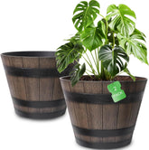 WEICHENGXING barrel planter 20-inch pair for bold outdoor display and easy gardening