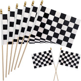 WEITBF checkered flag on a stick 8x12 inch for eye-catching outdoor events