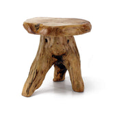 WELLAND cedar stump stool top view highlights natural grain and sturdy surface.