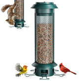 Wellavich squirrel-proof feeder with removable tray for easy cleaning and spill control
