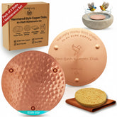 WellnCozy hammered style bird bath copper disc enhances water contact for birds.