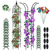 WellSign obelisk trellis outdoors supporting climbing vines in a garden.