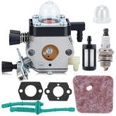 Wellsking FS55RC carburetor closeup shows precise fit for maintenance.