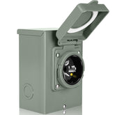WELLUCK 50A generator inlet box front view for outdoor reliability.