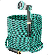 WELLUCK 50 ft garden hose coiled for easy storage and durable performance.