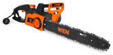 WEN CP1216 electric chainsaw with a 16-inch bar for quick, emission-free yard cutting