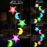 WENANA solar wind chime with star and moon light creates outdoor ambiance