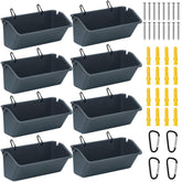 Wenqik 8-pack 5qt hanging chicken feeder mounted for clean, elevated feeding.