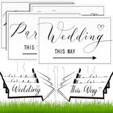 Wenqik square wedding directional sign guides parking with clear visibility.