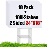 WENWELL blank yard sign with stake for outdoor advertising and easy setup