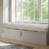 WEOAVRY 48x18x4-5-inch bench cushion top view in beige for cozy seating