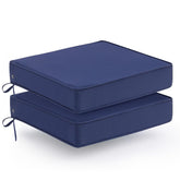 WEOAVRY waterproof outdoor chair cushion in blue for year-round patio comfort