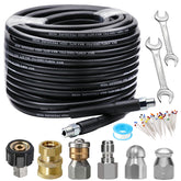 West Bay sewer jetter hose demonstrates high-pressure line cleaning for tough blockages.