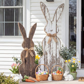 Weysat Easter bunny welcome sign 15.8-inch elevates curb appeal with rustic charm