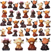Weysat mini Highland cow figurine 1 – ideal desk decor and small garden accents