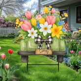 Weysat spring tulip yard sign 15.7 inch adds festive curb appeal to lawns
