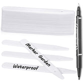Whaline plant label with hole close-up shows durable waterproof plastic for garden labeling