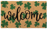 Whaline St Patrick's Day doormat with shamrock pattern greets guests at the entrance.