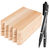 Whaline wooden plant labels pointed 100pcs for durable garden labeling