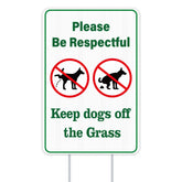 WhatSign No Poop and Pee Sign, double-sided, 12x8, visible reminder for dog owners.