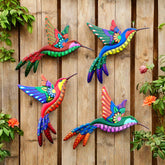 WHBIMGOOO outdoor metal wall art hummingbird 3D decor for garden walls durable