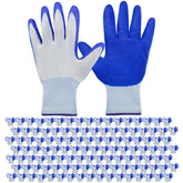 WHEATHUSK 120-pair garden gloves bulk pack with blue nitrile coating for durable grip