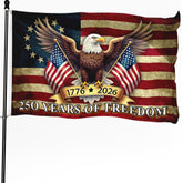 WHGJ 250th anniversary flag 3x5 with vivid colors for indoor or outdoor display.